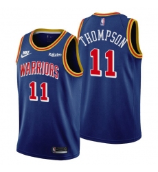 Men Golden State Warriors 11 Klay Thompson Men Nike Releases Classic Edition NBA 75th Anniversary Jersey Blue