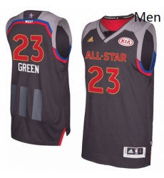 Mens Adidas Golden State Warriors 23 Draymond Green Swingman Charcoal 2017 All Star NBA Jersey