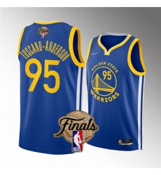 Men's Golden State Warriors #95 Juan Toscano-Anderson 2022 Blue NBA Finals Stitched Jersey