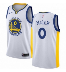 Mens Nike Golden State Warriors 0 Patrick McCaw Swingman White Home NBA Jersey Association Edition 