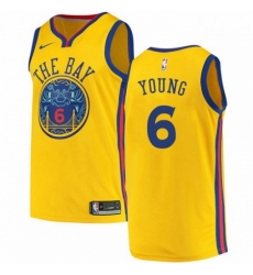 Mens Nike Golden State Warriors 6 Nick Young Swingman Gold NBA Jersey City Edition 