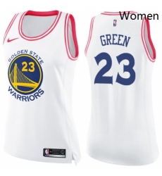 Womens Nike Golden State Warriors 23 Draymond Green Swingman WhitePink Fashion NBA Jersey