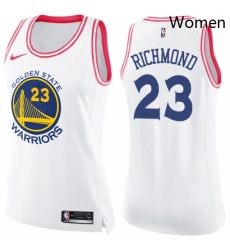 Womens Nike Golden State Warriors 23 Mitch Richmond Swingman WhitePink Fashion NBA Jersey