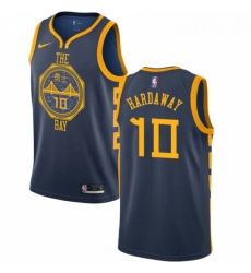 Youth Nike Golden State Warriors 10 Tim Hardaway Swingman Navy Blue NBA Jersey City Edition