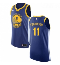 Youth Nike Golden State Warriors 11 Klay Thompson Authentic Royal Blue Road NBA Jersey Icon Edition