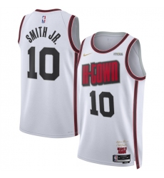 Men Houston Rockets 10 Jabari Smith Jr  White 2024 25 City Edition Stitched Jersey