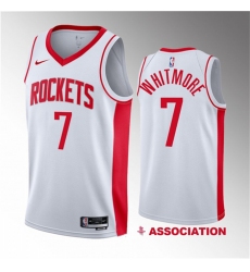 Men Houston Rockets 7 Cam Whitmore White 2023 Draft Association Edition Stitched Basketball Jersey