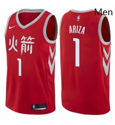 Mens Nike Houston Rockets 1 Trevor Ariza Authentic Red NBA Jersey City Edition