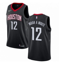 Mens Nike Houston Rockets 12 Luc Mbah a Moute Swingman Black Alternate NBA Jersey Statement Edition 