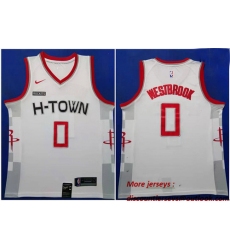 Rockets 0 Russell Westbrook White 2019 20 Nike City Edition Swingman Jersey