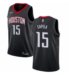 Youth Nike Houston Rockets 15 Clint Capela Authentic Black Alternate NBA Jersey Statement Edition