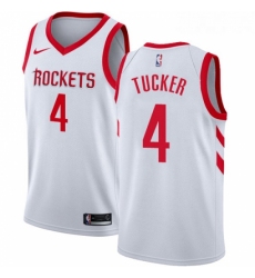 Youth Nike Houston Rockets 4 PJ Tucker Swingman White Home NBA Jersey Association Edition 