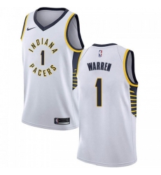 Men Nike Indiana Pacers 1 TJ Warren White NBA Swingman Association Edition Jersey