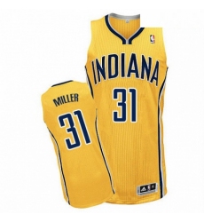 Mens Adidas Indiana Pacers 31 Reggie Miller Authentic Gold Alternate NBA Jersey