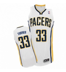 Mens Adidas Indiana Pacers 33 Myles Turner Authentic White Home NBA Jersey