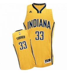 Mens Adidas Indiana Pacers 33 Myles Turner Swingman Gold Alternate NBA Jersey