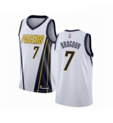 Mens Indiana Pacers 7 Malcolm Brogdon White Swingman Jersey Earned Edition 