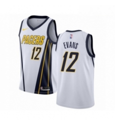 Mens Nike Indiana Pacers 12 Tyreke Evans White Swingman Jersey Earned Edition 