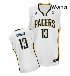 Womens Adidas Indiana Pacers 13 Paul George Swingman White Home NBA Jersey