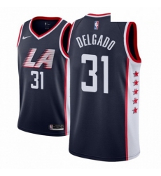 Men NBA 2018 19 Los Angeles Clippers 31 Angel Delgado City Edition Navy Jersey 