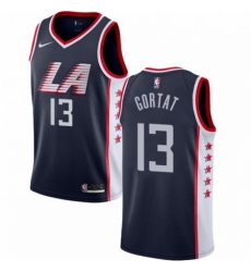 Mens Nike Los Angeles Clippers 13 Marcin Gortat Swingman Navy Blue NBA Jersey City Edition 