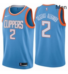 Mens Nike Los Angeles Clippers 2 Shai Gilgeous Alexander Swingman Blue NBA Jersey City Edition 