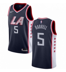 Mens Nike Los Angeles Clippers 5 Montrezl Harrell Swingman Navy Blue NBA Jersey City Edition 