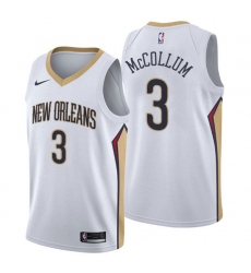 Men New Orleans Pelicans 3 C J  McCollum White Association Edition Stitched Jerse