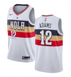 Men Nike New Orleans Pelicans 12 Steven Adams White NBA Swingman Earned Edition Jersey