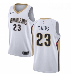 Mens Nike New Orleans Pelicans 23 Anthony Davis Authentic White Home NBA Jersey Association Edition