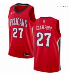 Mens Nike New Orleans Pelicans 27 Jordan Crawford Swingman Red Alternate NBA Jersey Statement Edition 