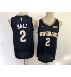 Pelicans 2 Lonzo Ball Navy Nike Swingman Jersey