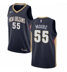 Womens Nike New Orleans Pelicans 55 ETwaun Moore Swingman Navy Blue Road NBA Jersey Icon Edition