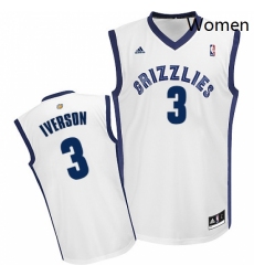 Womens Adidas Memphis Grizzlies 3 Allen Iverson Swingman White Home NBA Jersey 