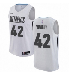 Womens Nike Memphis Grizzlies 42 Lorenzen Wright Swingman White NBA Jersey City Edition