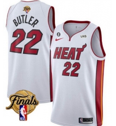 Men Miami Heat 22 Jimmy Butler White 2023 Finals Association Edition With NO 6 Patch Stitched Basketball Jersey