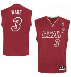 Mens Adidas Miami Heat 3 Dwyane Wade Authentic Red Pride NBA Jersey