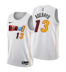 Men's Miami Heat #13 Bam Adebayo 2022-23 White City Edition Stitched Jersey