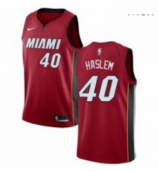 Mens Nike Miami Heat 40 Udonis Haslem Authentic Red NBA Jersey Statement Edition