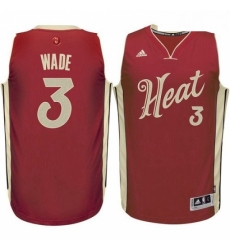 Youth Adidas Miami Heat 3 Dwyane Wade Swingman Red 2015 16 Christmas Day NBA Jersey