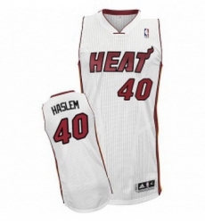 Youth Adidas Miami Heat 40 Udonis Haslem Authentic White Home NBA Jersey