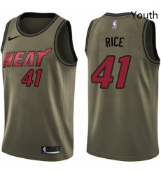 Youth Nike Miami Heat 41 Glen Rice Swingman Green Salute to Service NBA Jersey