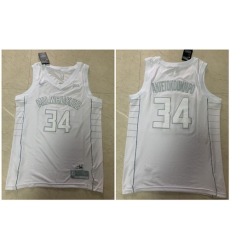 Bucks 34 Giannis Antetokounmpo White Nike Swingman MVP Jersey