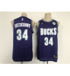 Men Milwaukee Bucks 34 Giannis Antetokounmpo Black Stitched Basketball Jersey