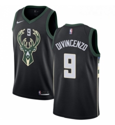 Mens Nike Milwaukee Bucks 9 Donte DiVincenzo Swingman Black NBA Jersey Statement Edition 