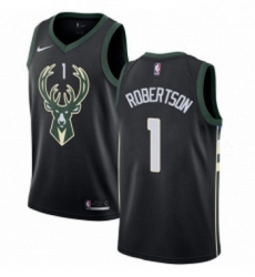 Womens Adidas Milwaukee Bucks 1 Oscar Robertson Authentic Black Alternate NBA Jersey Statement Edition