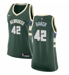 Womens Nike Milwaukee Bucks 42 Vin Baker Swingman Green Road NBA Jersey Icon Edition