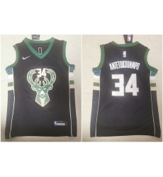 Youth Bucks 34 Giannis Antetokounmpo Black Youth Nike Swingman Jersey