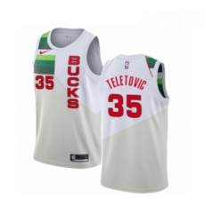 Youth Nike Milwaukee Bucks 35 Mirza Teletovic White Swingman Jersey Earned Edition