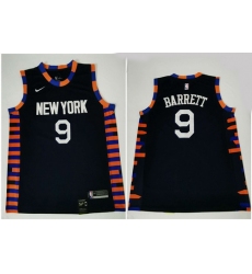 Knicks 9 R J  Barrett Navy City Edition Nike Swingman Jersey